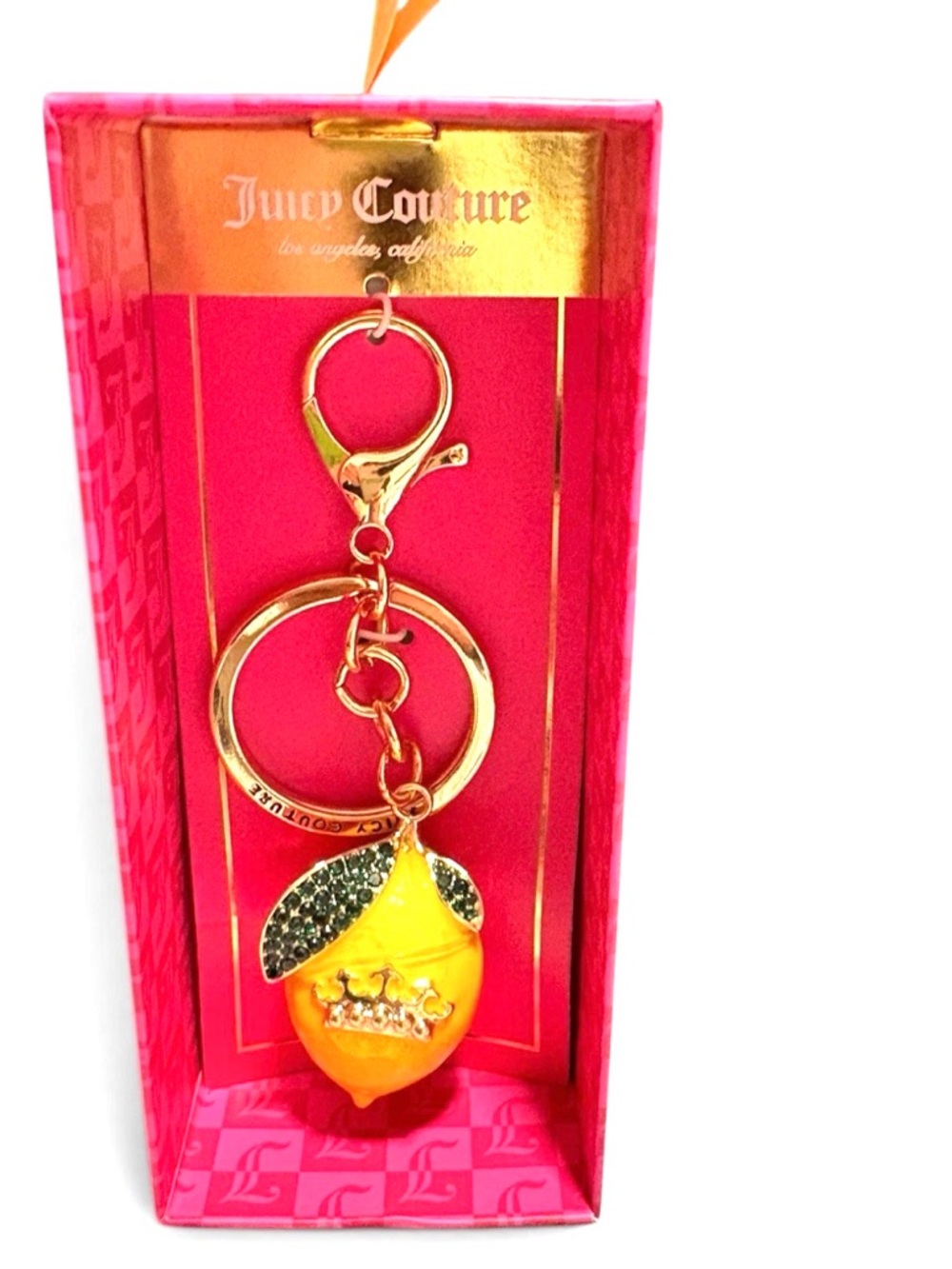 Juicy Couture Lemon Bag Charm & Keychain Gold & Crystal Detail TikTok Viral New